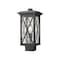 Z-Lite Brookside 1 Light Outdoor Post Mount Fixture, Black And Clear Seedy 583PHMS-BK - alternate 1